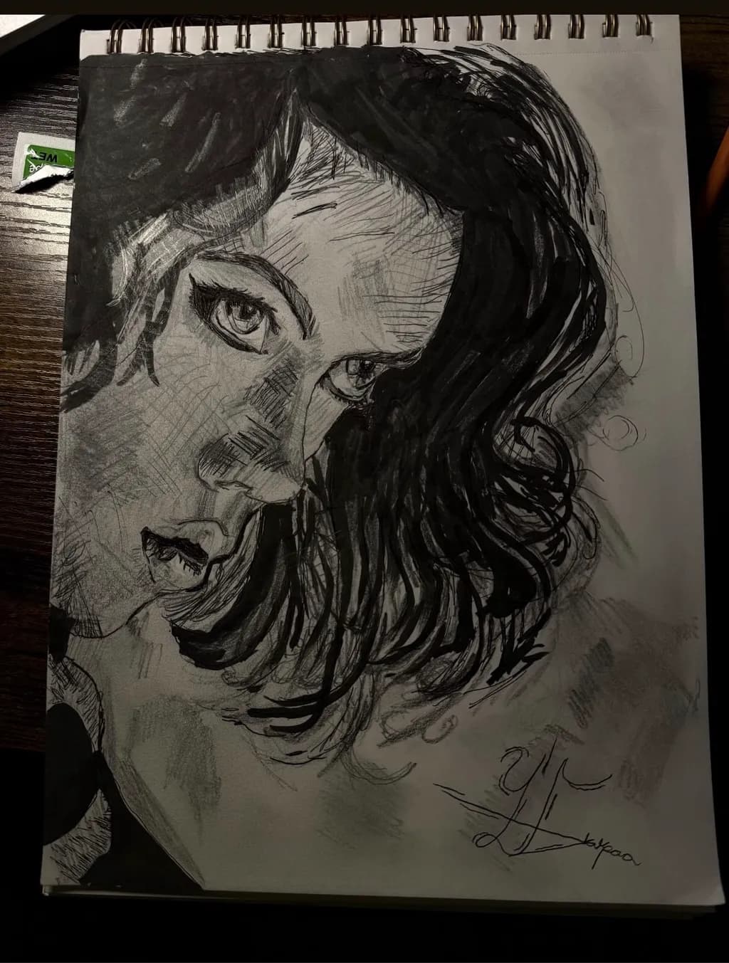 Ink Portrait in Shadow
