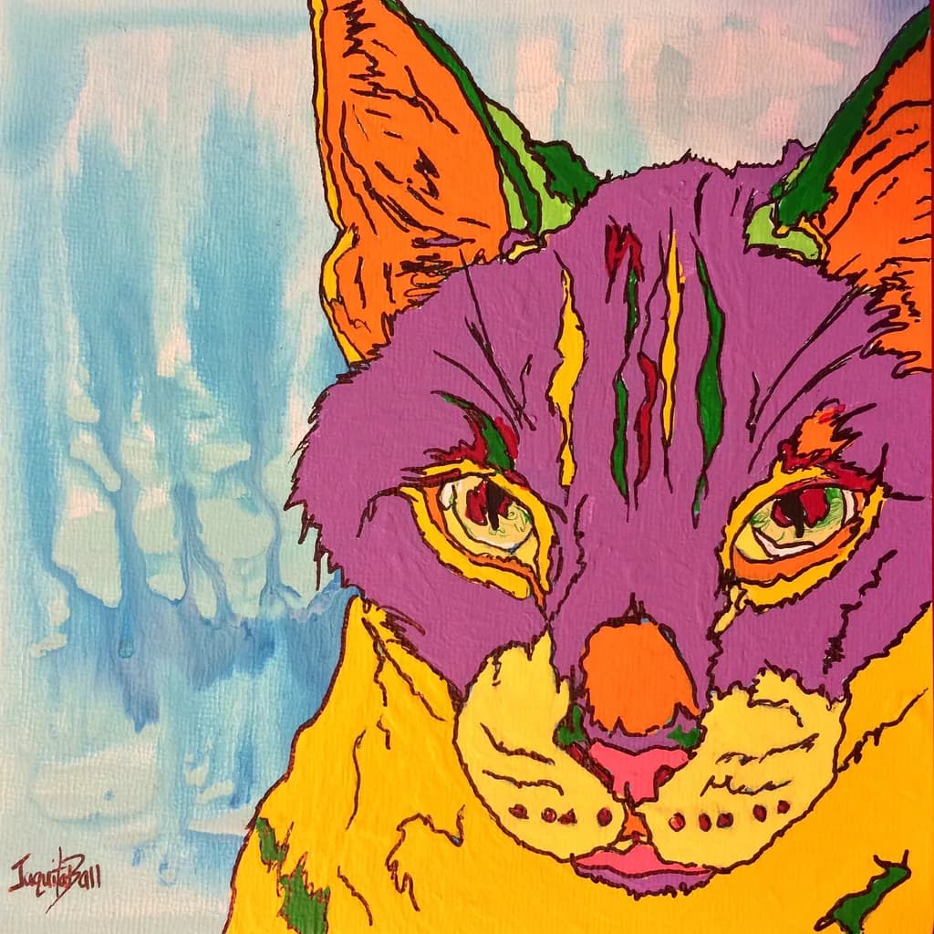 Colorful Feline Portrait