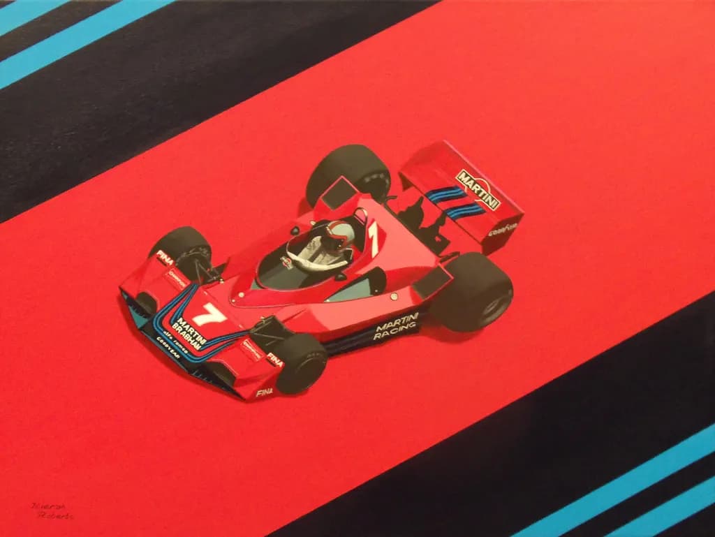 Racing Red: A Dynamic Tribute to Speed and Style in Motorsport Art