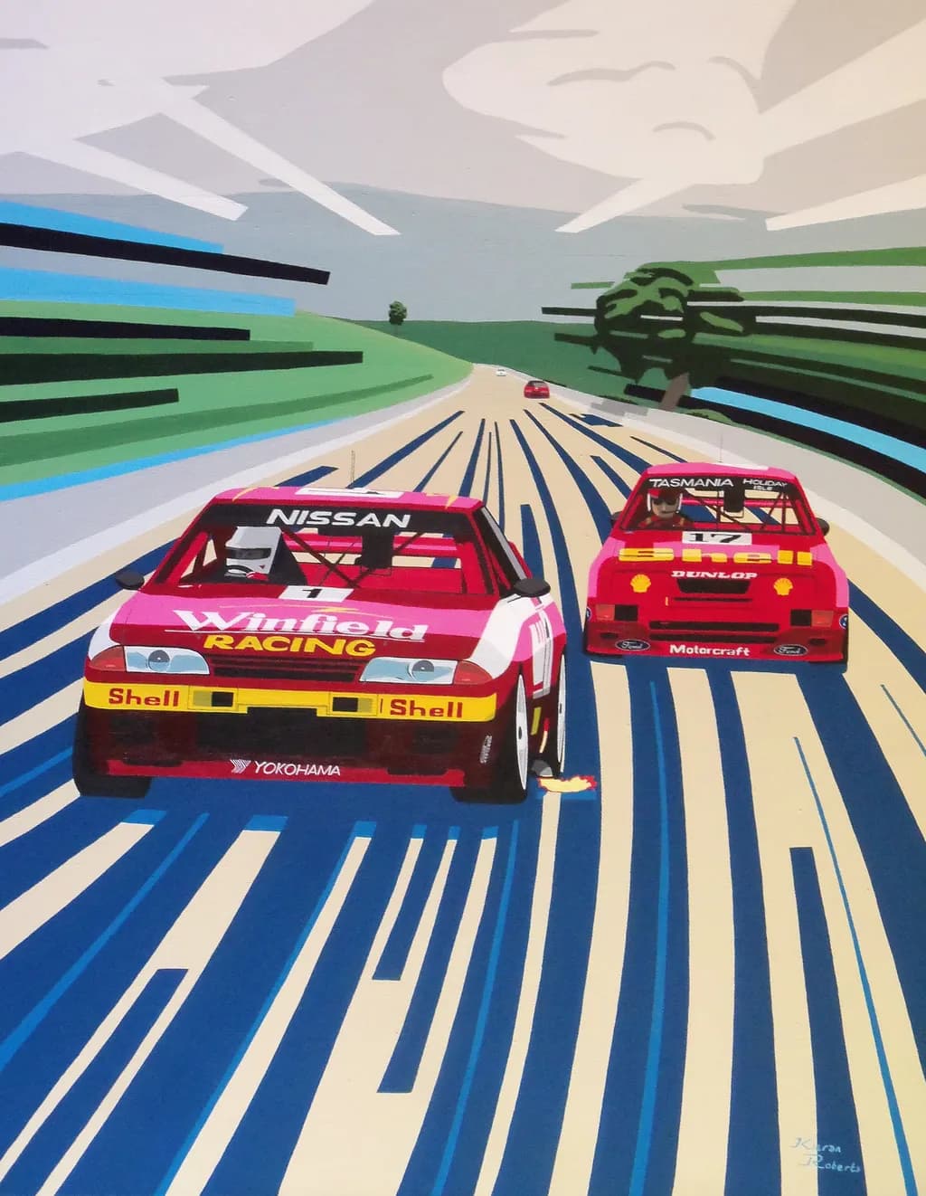 Racing Through the Landscape: A Dynamic Tribute to Speed and Style