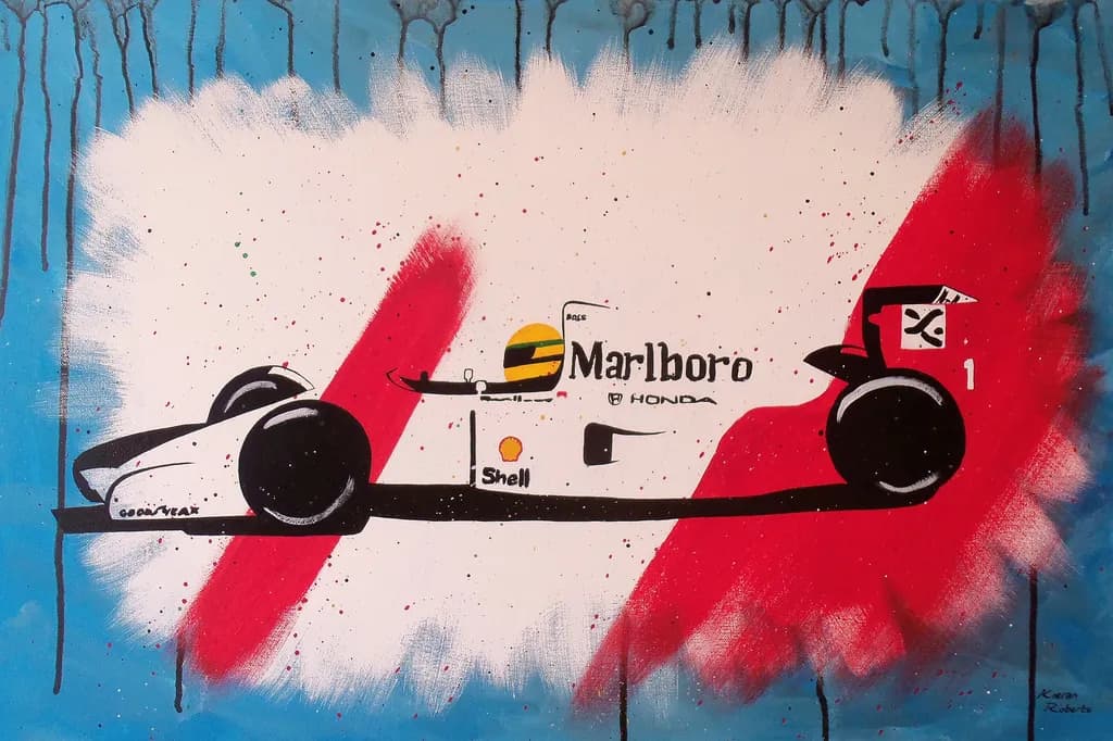Racing Dreams: An Abstract Tribute to Motorsport's Iconic Colors and Speed
