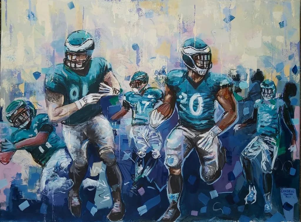 Dynamic Rush: A Vibrant Tribute to Football's Energy and Spirit