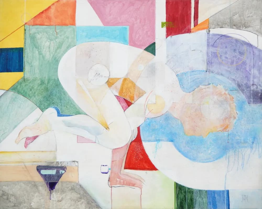 Ethereal Contemplation: A Dance of Color and Form in Abstract Expressionism