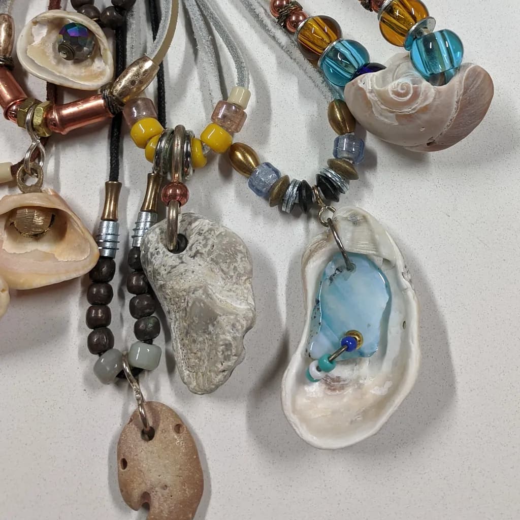 Tactile Shell Earth Necklaces