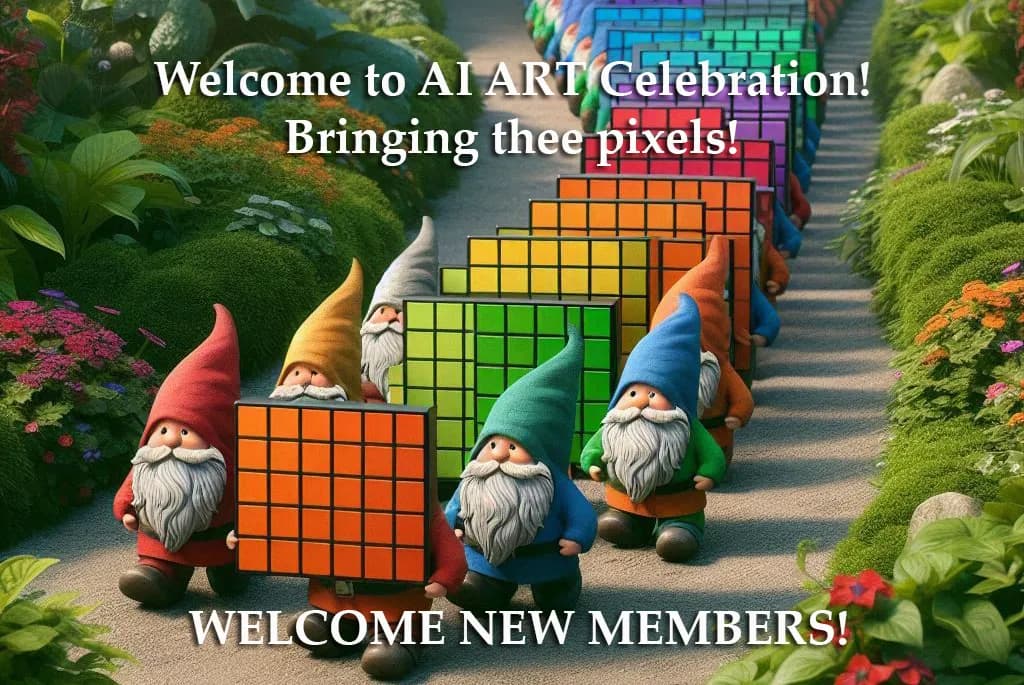 Gnomes of Color: A Whimsical Journey Through Pixelated Dreams