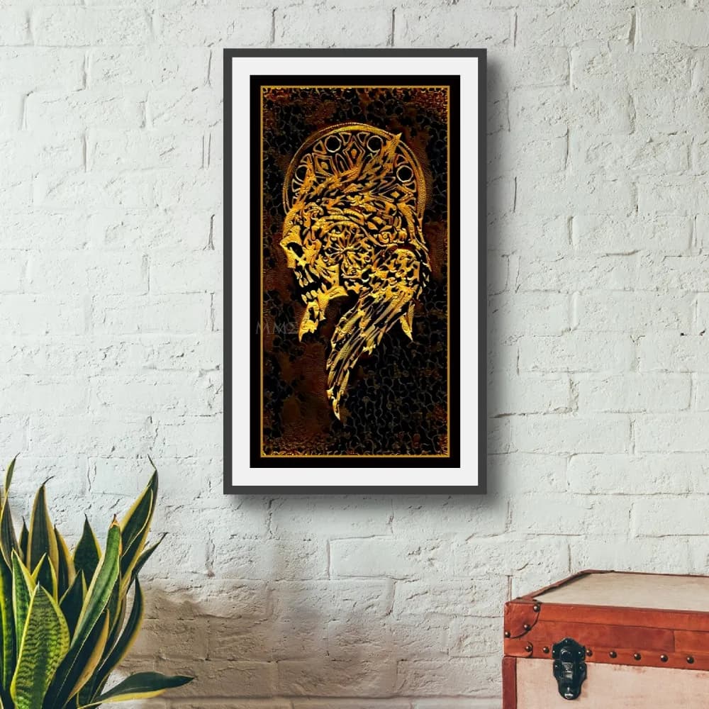 Golden Whispers: An Abstract Journey Through the Animal Spirit