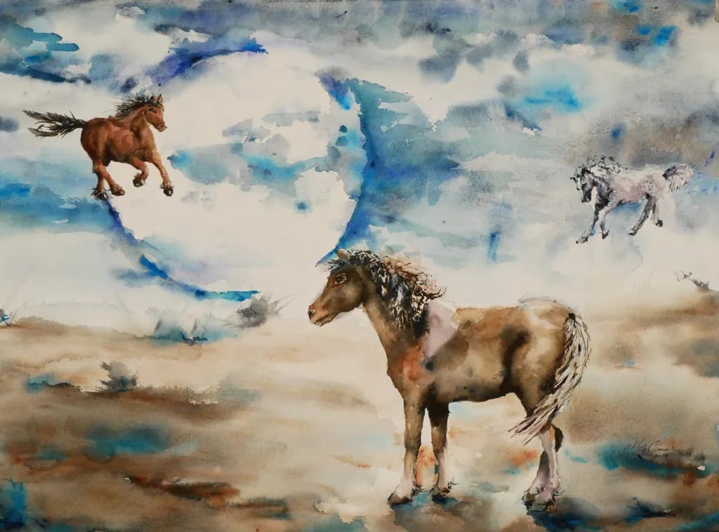 Whispers of the Wind: Ethereal Horses Dancing in the Moonlight