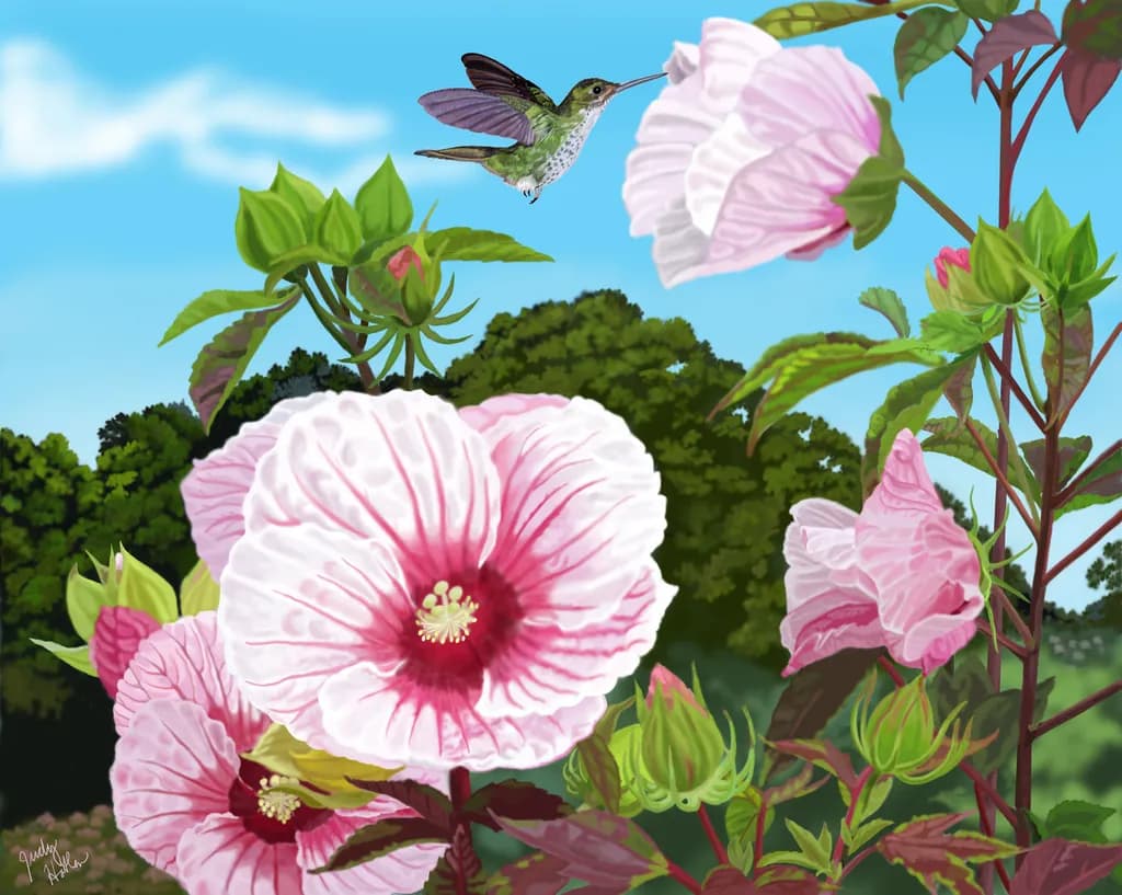 Hummingbird and Swamprose