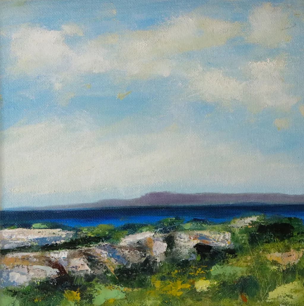 Whispers of the Sea: A Tranquil Coastal Landscape in Soft Hues