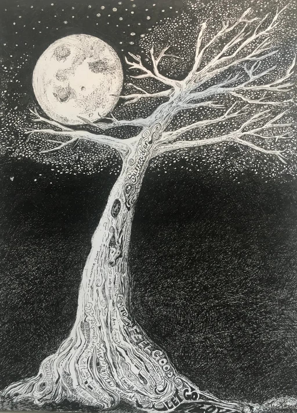 Whispers of the Moonlit Tree: Embracing Letting Go
