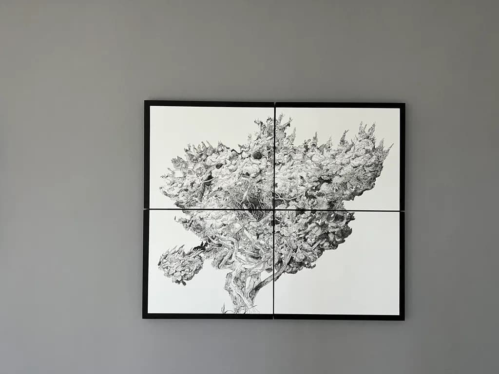 Whispers of Nature: A Monochrome Tree in Abstract Harmony