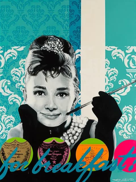 Breakfast at Tiffany's Elegance: A Pop Art Tribute to Timeless Glamour