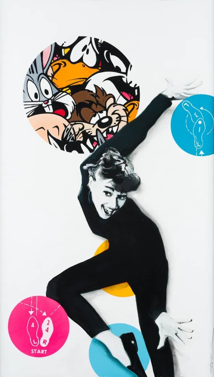 Dynamic Dance of Icons: A Playful Fusion of Classic Animation and Modern Artistry