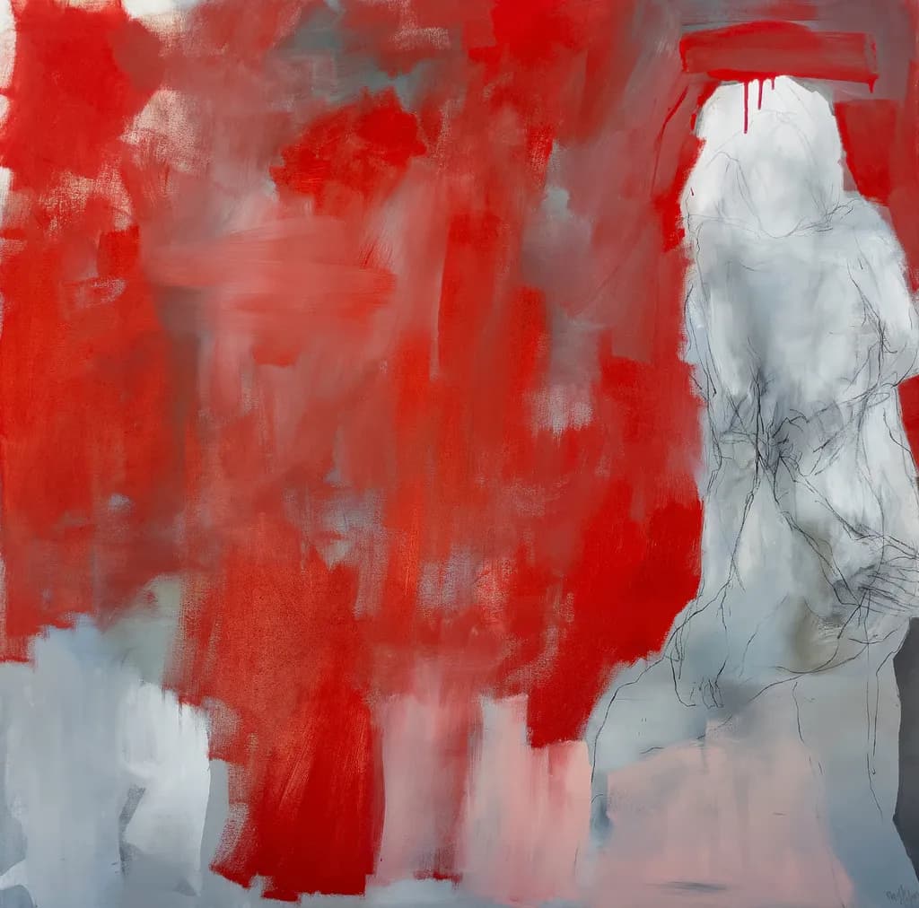 Whispers of Emotion: A Dance Between Red and Gray