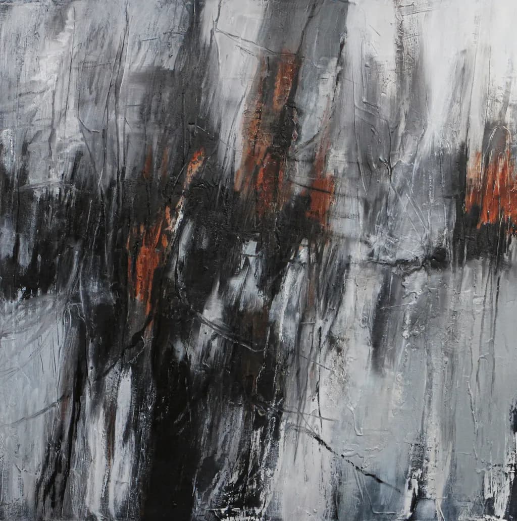 Whispers of Fire: A Dance of Shadows and Light in Abstract Expressionism