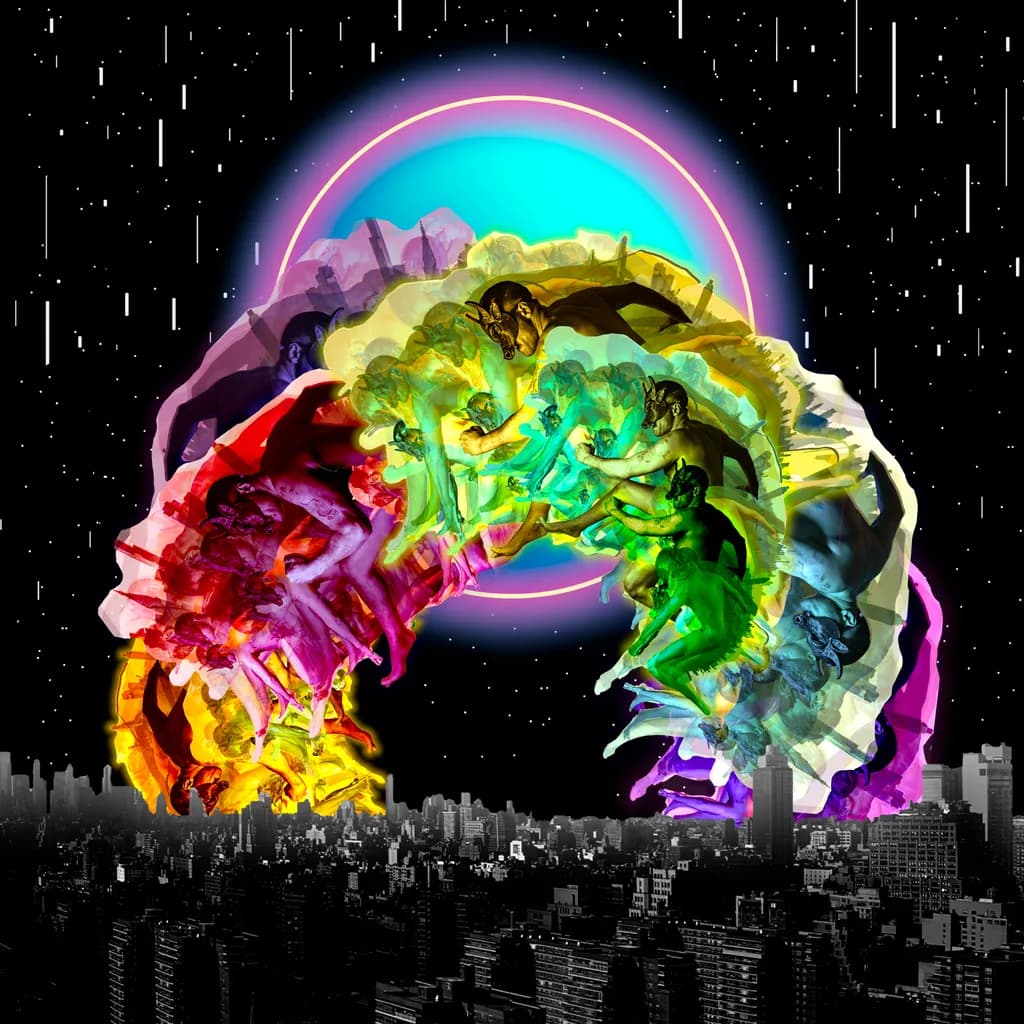 Cosmic Dance: A Vibrant Journey Through Abstract Cityscapes