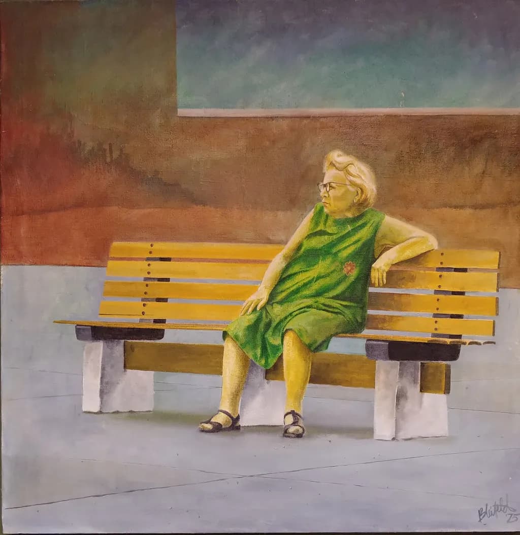 Solitude in Green: A Moment of Contemplation on a Park Bench
