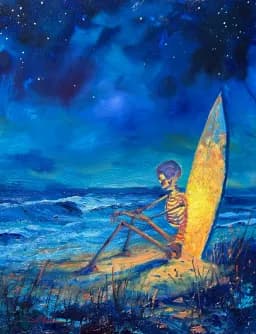 Skeleton Surfboard Night