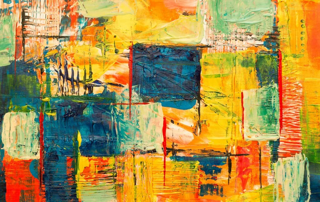 Vibrant Geometric Symphony: An Expressionist Journey Through Color and Texture
