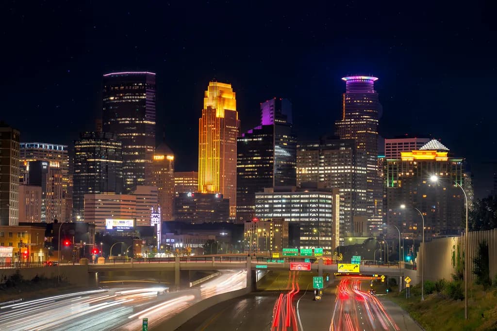 Colorful Halo Minneapolis Skyline
