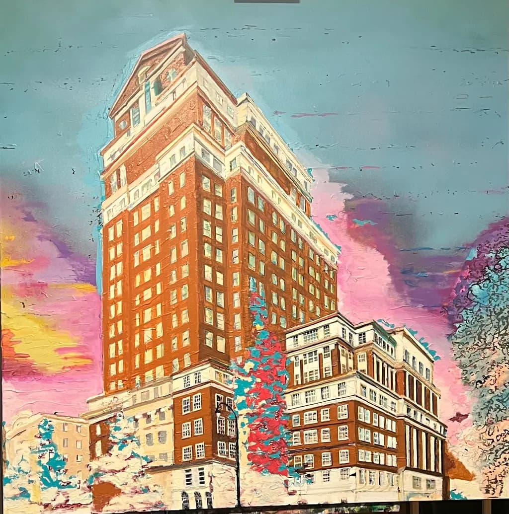 Urban Dreamscape: A Vibrant Tribute to Architectural Elegance and Colorful Skies