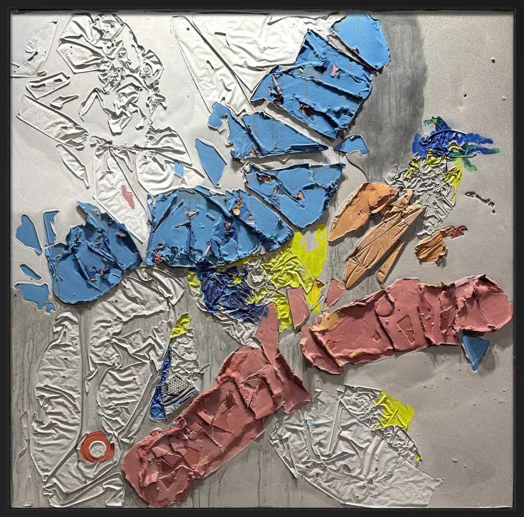 Vibrant Fragments: A Textured Journey Through Color and Form