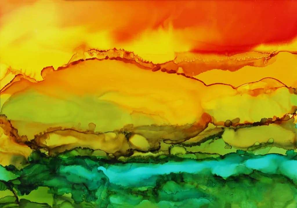Vibrant Horizons: A Fluid Dance of Colorful Landscapes