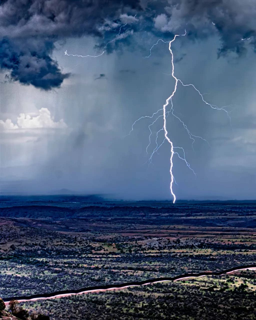 Lightning Over Border Landscape