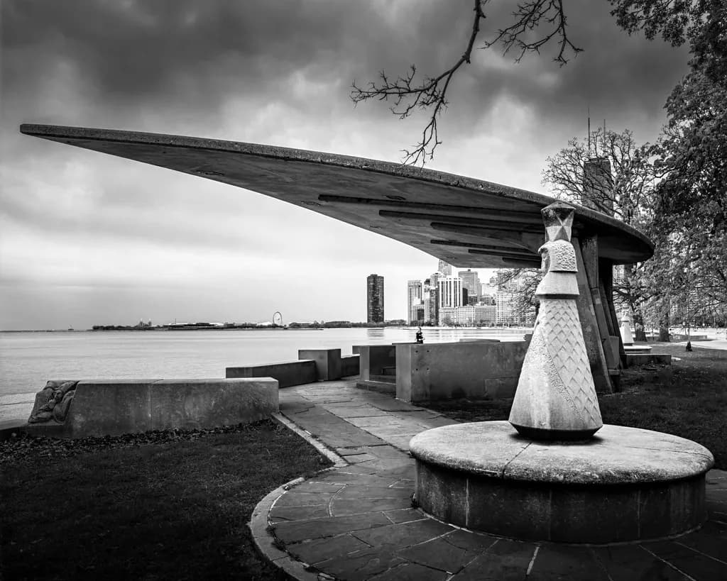Chess Sculpture and Lakefront