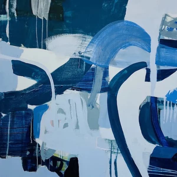 Whispers of Blue: An Abstract Journey Through Fluid Textures