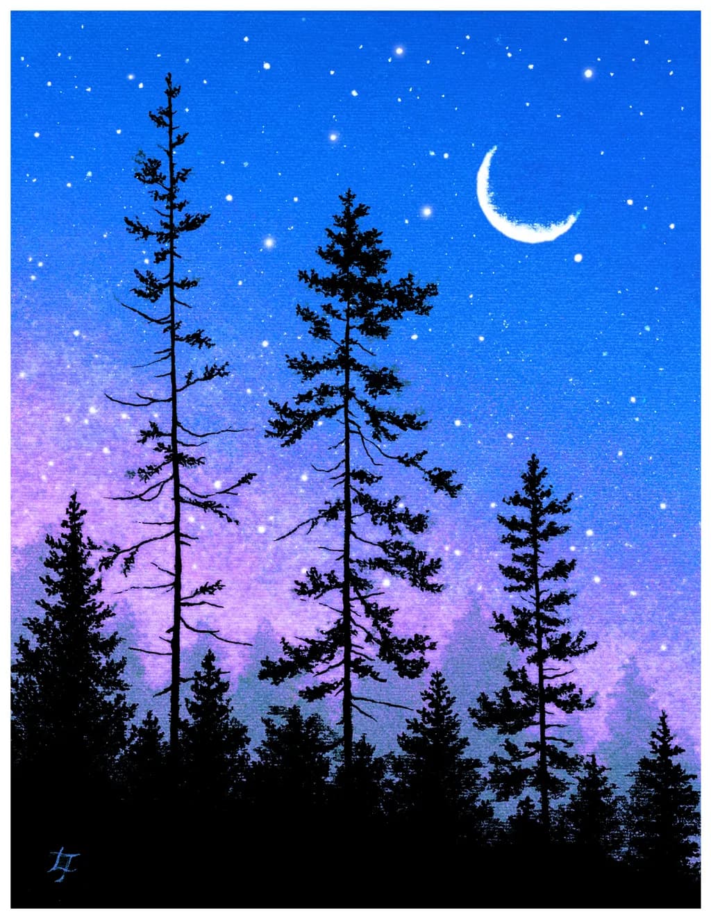 Three Trees at Night