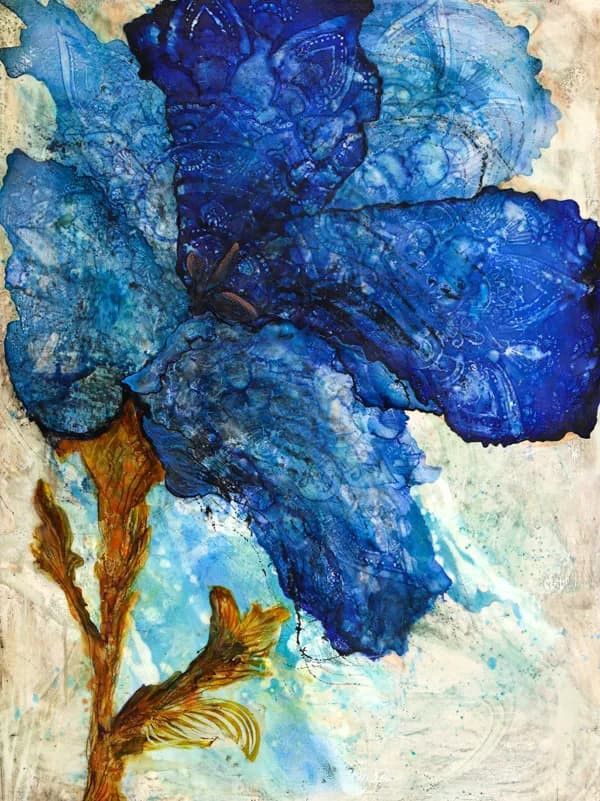 Whispers of the Blue Blossom: An Abstract Journey Through Nature's Palette