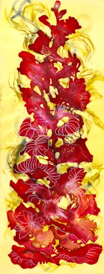 Vibrant Blossoms: A Dance of Red and Yellow in Abstract Floral Harmony