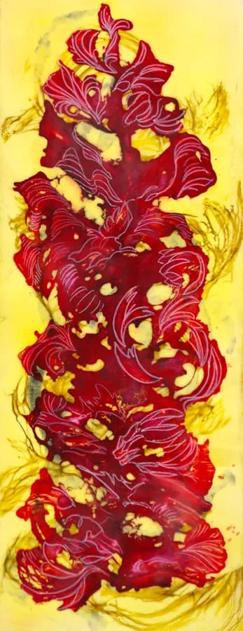 Crimson Whispers: A Dance of Color and Emotion