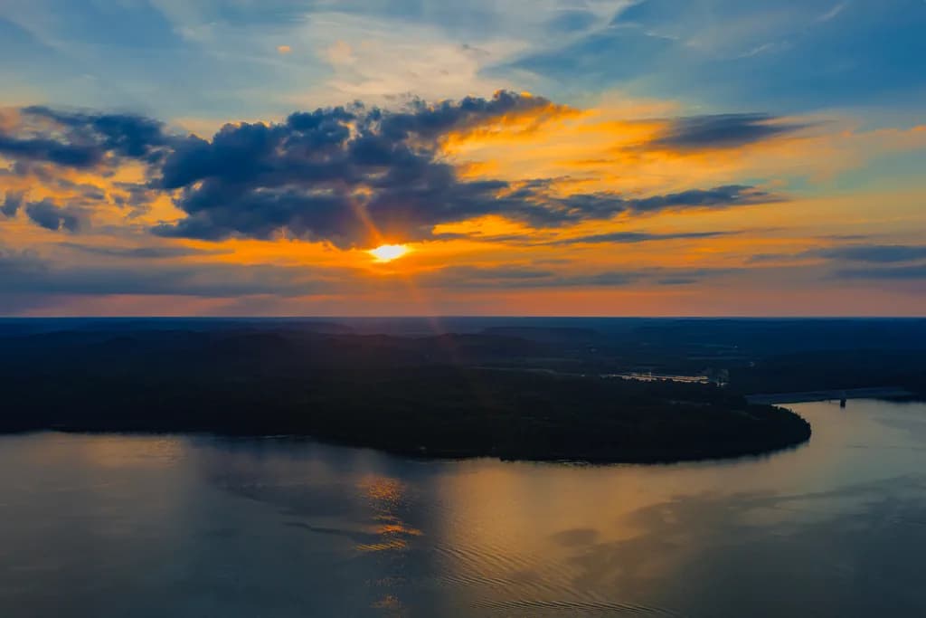 River Sunset Reflection