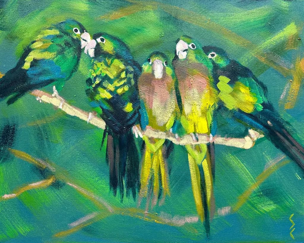 Whispers of Color: A Symphony of Parrots in Harmony
