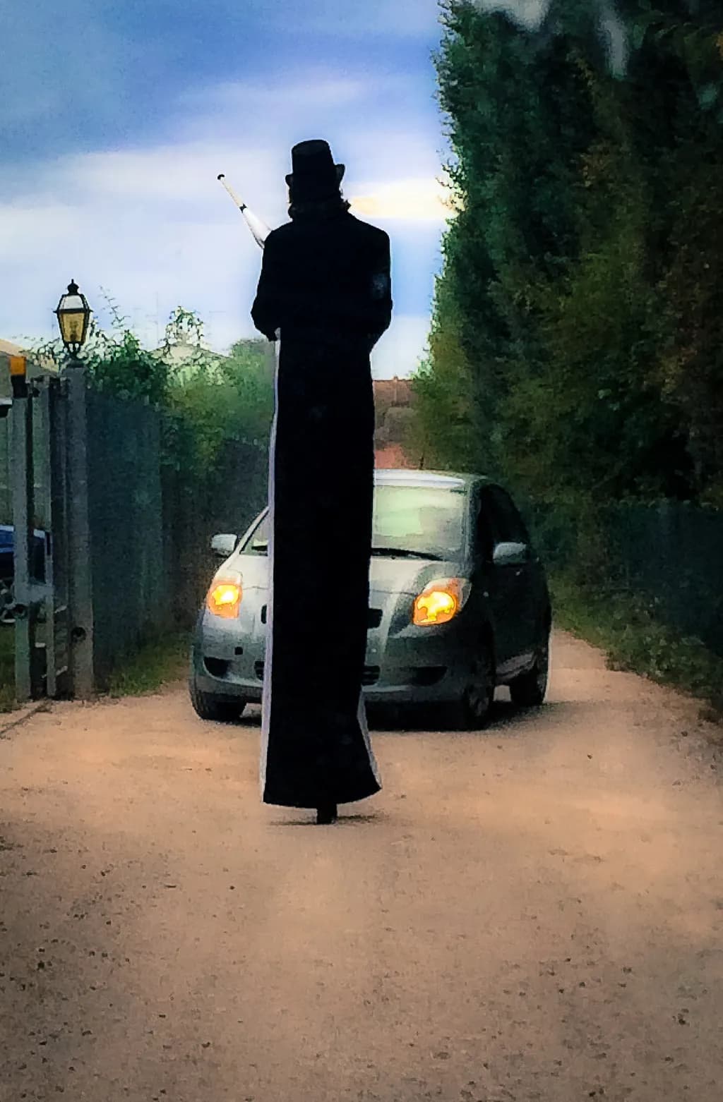 Stilt Walker on Road