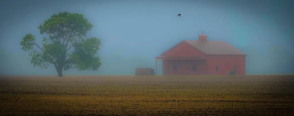 Barn in Fog