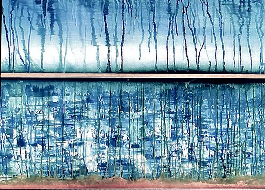 Whispers of Blue: A Fluid Dance of Textured Patterns in Abstract Artistry