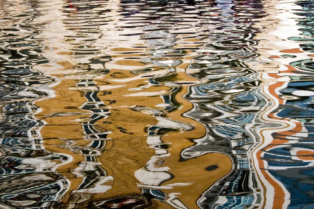 Rippling Colors: An Abstract Reflection of Water and Texture