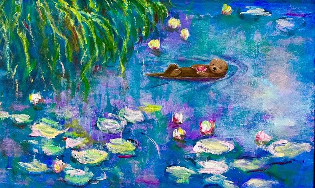 Baby Otter in Monet's Garden