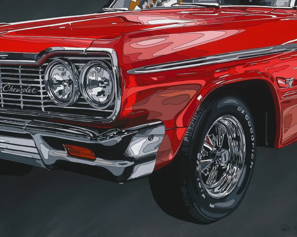 Classic Red Dream: A Bold Tribute to Vintage American Muscle Cars