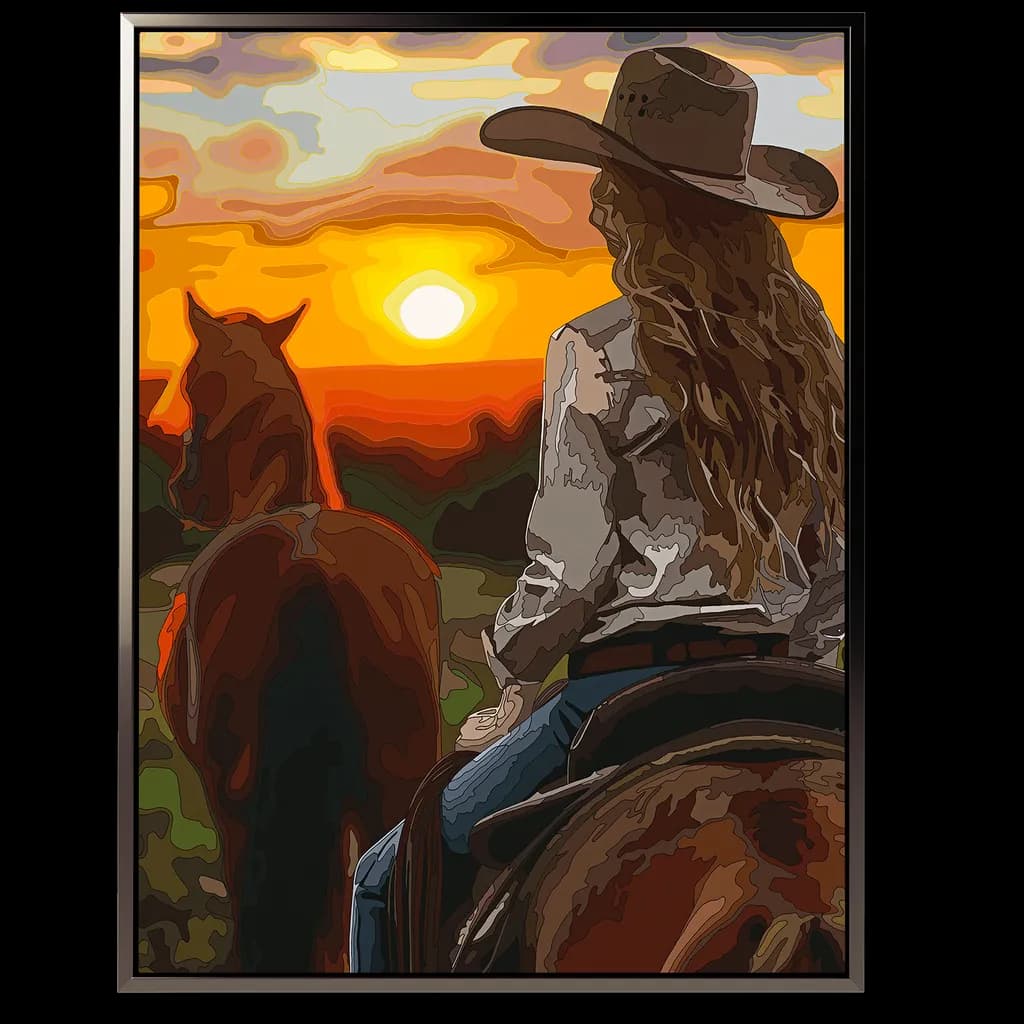 Sunset Serenity: A Rider's Reflection in Nature's Embrace