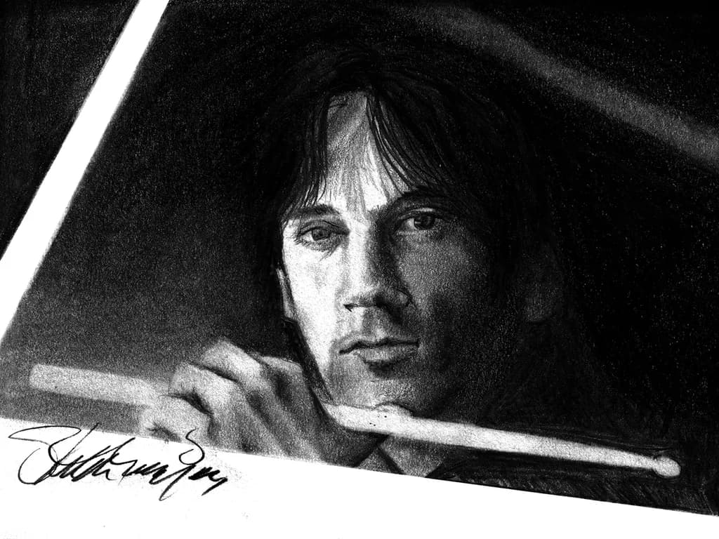 Rhythmic Shadows: A Monochrome Portrait of a Drummer's Passion
