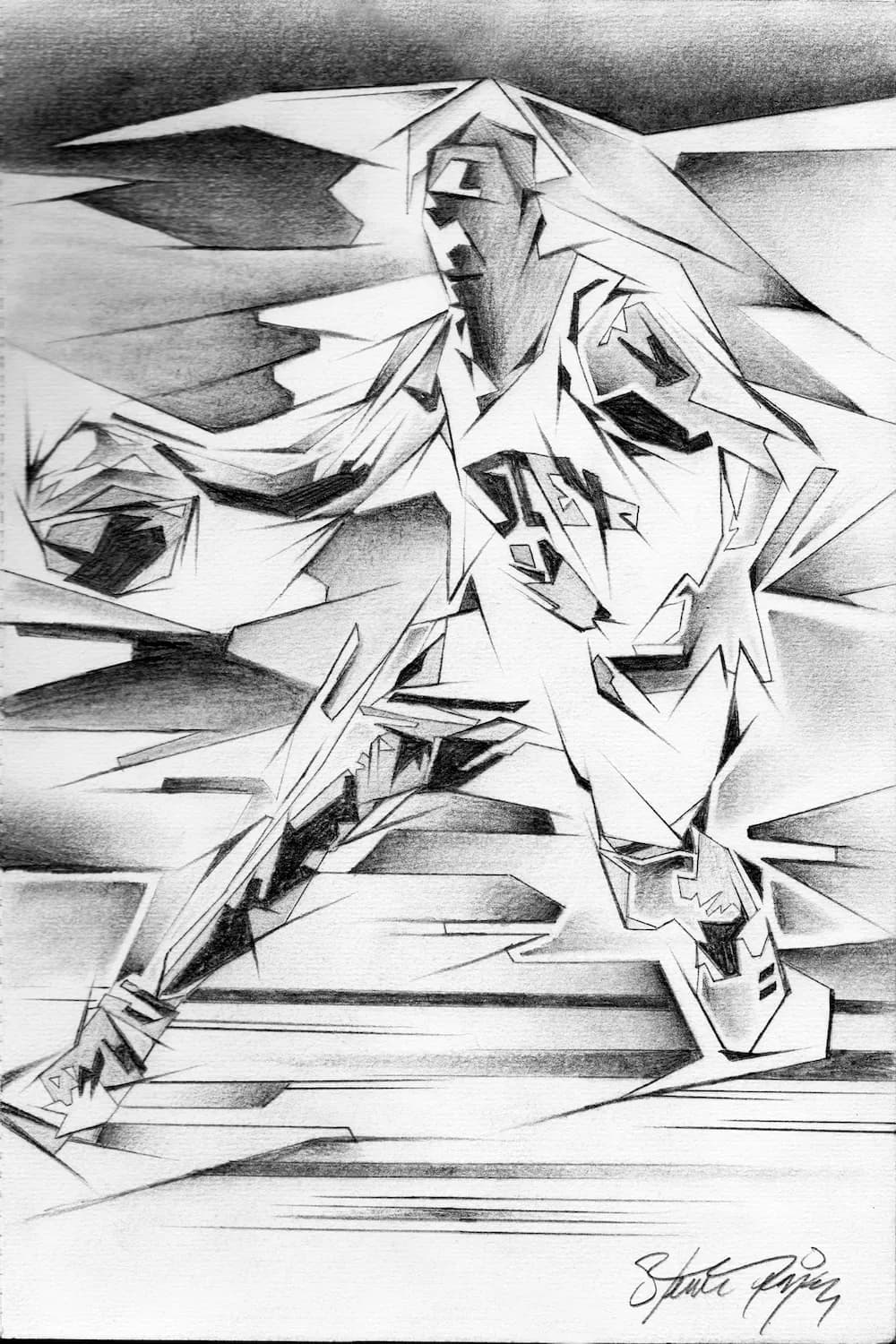 Dynamic Motion: The Art of Basketball in Abstract Form