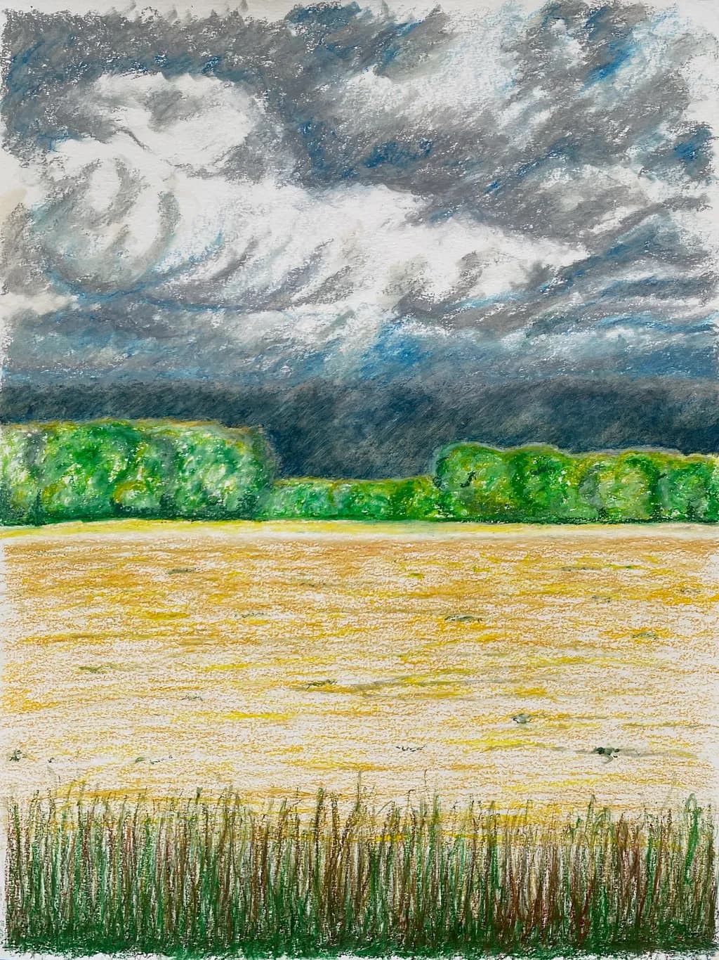 Whispers of the Sky: A Serene Landscape of Clouds and Fields