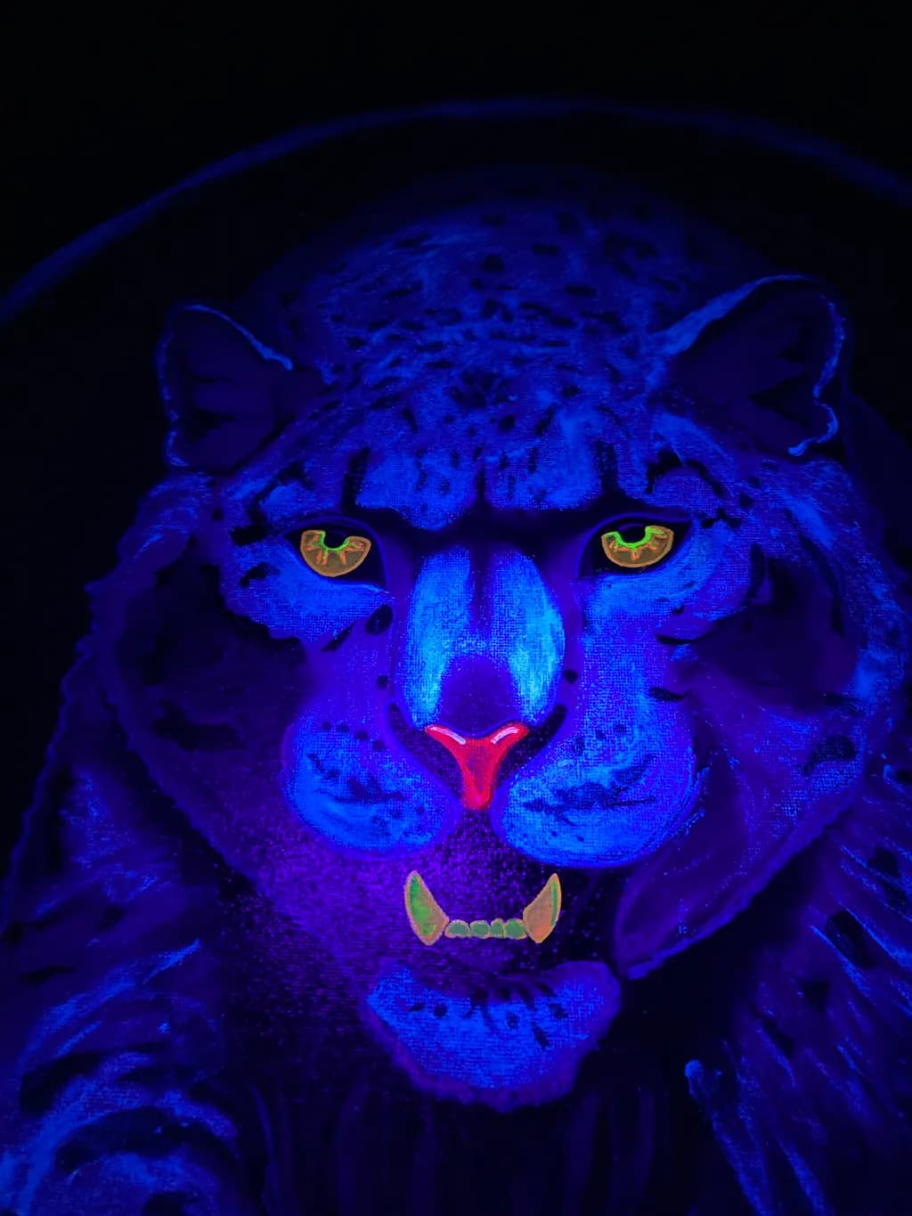Majestic Glow: The Enigmatic Blue Panther Portrait