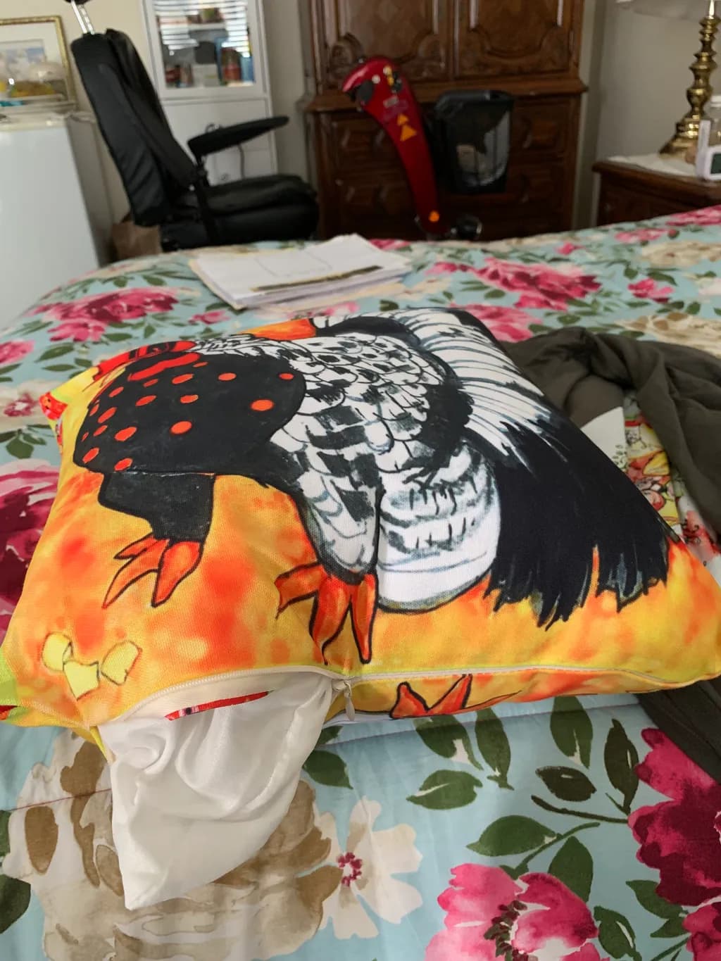 Colorful Rooster Pillow