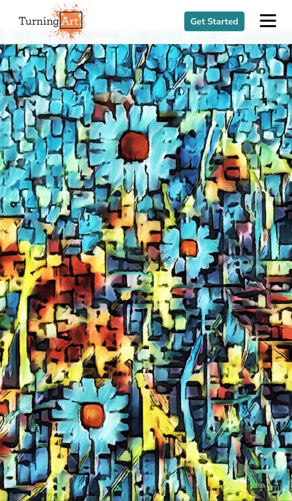 Whispers of Color: A Vibrant Floral Mosaic in Blue and Gold