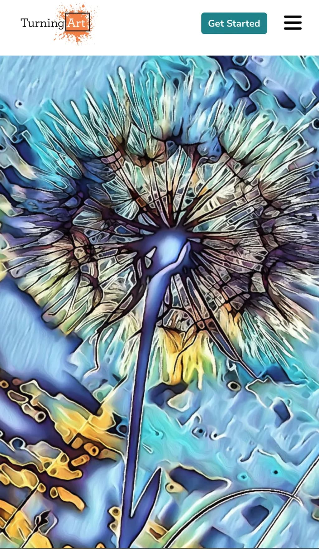 Whispers of Nature: A Dandelion's Dream in Vibrant Blues and Golds